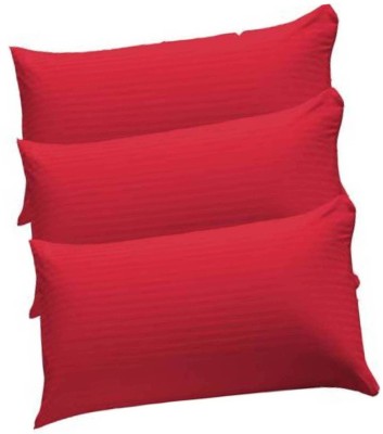 Swikon star Fiber Pillow Polyester Fibre Stripes Sleeping Pillow Pack of 3(Red)