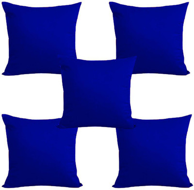 Angel Mommy Microfibre Cushion Pack of 5 Solid(Navy Blue)