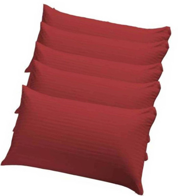 Swikon star Fiber Pillow Polyester Fibre Stripes Sleeping Pillow Pack of 5(Red)