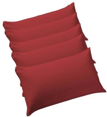 Swikon star Fiber Pillow Polyester Fibre Stripes Sleeping Pillow Pack of 5(Red)