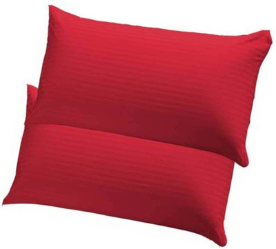 Swikon star Fiber Pillow Microfibre Stripes Sleeping Pillow Pack of 2(Red29)