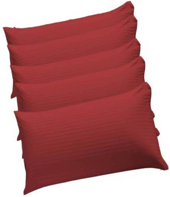 Swikon star Fiber Pillow Polyester Fibre Stripes Sleeping Pillow Pack of 5(Red)