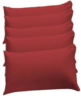 Swikon star Fiber Pillow Polyester Fibre Stripes Sleeping Pillow Pack of 5(Red)