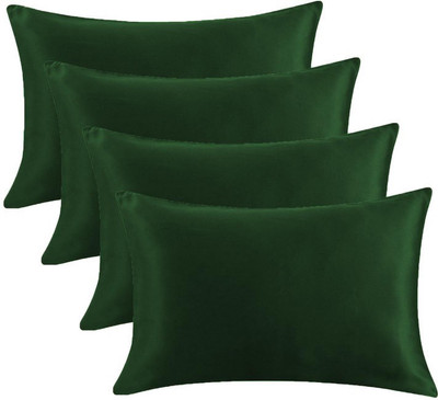 Angel Mommy Microfiber Colored Pillow Microfibre Solid Sleeping Pillow Pack of 4(Dark Green)