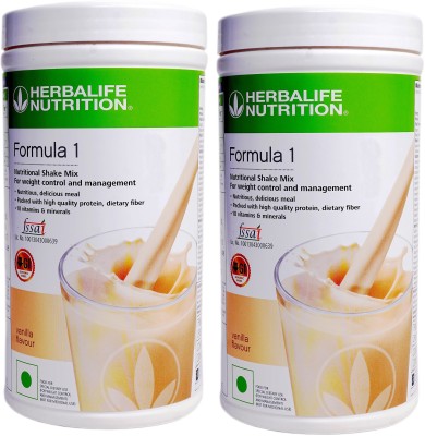 HERBALIFE Formula 1 Nutritional Shake Mix Vanilla 500 gm ( Pack Of 2 ) Plant-Based Protein(500 g, 500 g, Vanilla)