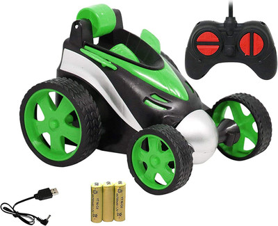 Mahi Zone Remote Control Stunt Car Vehicle 360°Rotating Rolling Radio Control Electric Racing Car(Green)