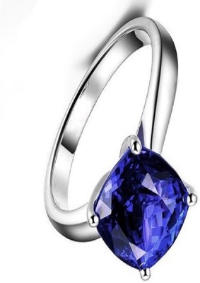 Jaipur Gemstone Blue sapphire Ring Natural 5.5 ratti stone Neelam certified stone Stone Sapphire Silver Plated Ring