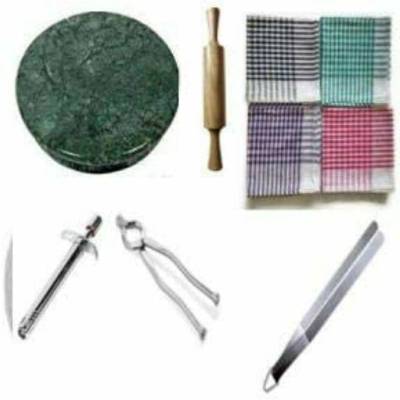 STRUGGLINGINC Rolling Board/Roti Maker/Roti Roller, Rolling Pin, Chakla Belan, 4 Roti Kapda, Gas Lighter, Sandasi And Chimta For Home Kitchen. Rolling Pin & Board