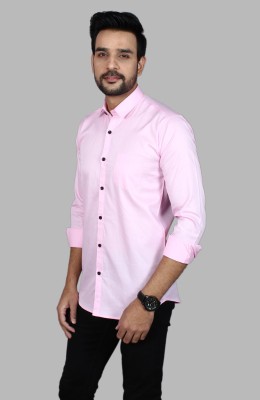 zack o ford Men Solid Casual Pink Shirt