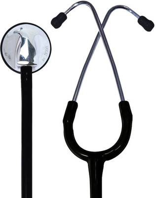 Pulse Wave Apical Stethoscope Single Head Stethoscope Latex Free Stethoscope Cardio Stethoscope Single Tube Acoustic Professional's Deluxe Stethoscope With Latex free Metal Chest Piece Single Head Stethoscope(Ebony Black)
