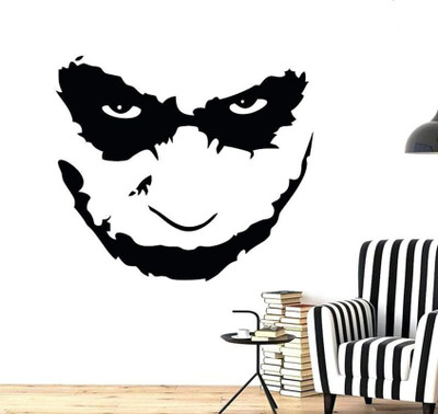 LYOMAN 59 cm jokerface-blk Self Adhesive Sticker(Pack of 1)
