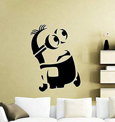 LYOMAN 59 cm minion-blk Self Adhesive Sticker(Pack of 1)