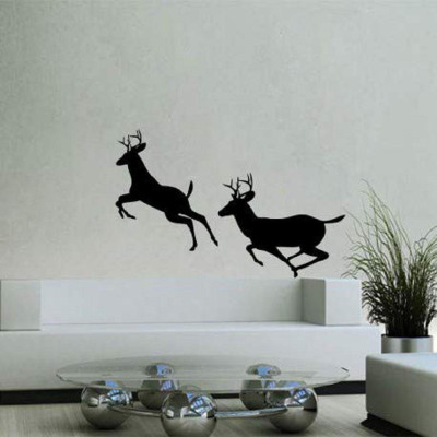 LYOMAN 59 cm deerduo-blk Self Adhesive Sticker(Pack of 1)