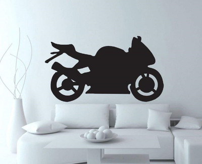 LYOMAN 59 cm bikeracing-blk Self Adhesive Sticker(Pack of 1)