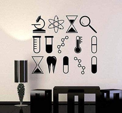 LYOMAN 59 cm sciencelab-blk Self Adhesive Sticker(Pack of 1)