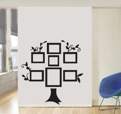 Decor Villa 58 cm PhotoFrame Tree Removable Sticker(Pack of 1)