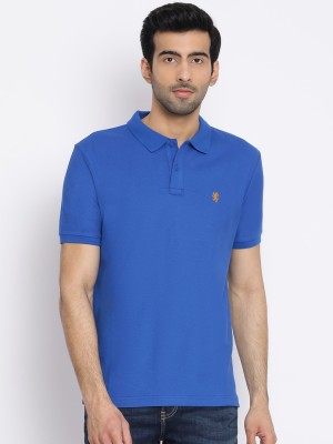 Red Tape Solid Men Polo Neck Blue T-Shirt