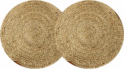 pepme Round Pack of 2 Table Placemat(Beige, Jute)