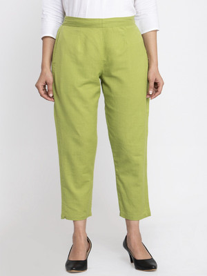 indibelle Regular Fit Women Green Trousers