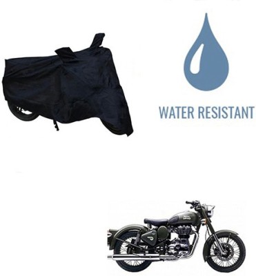 Atulit enterprises Waterproof Two Wheeler Cover for Royal Enfield(Battle Green, Black)