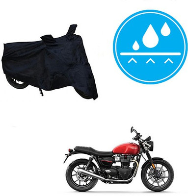 Atulit enterprises Two Wheeler Cover for Triumph(Twin spark, Black)