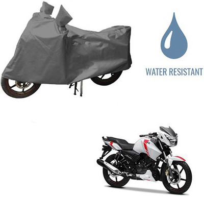 HYBRIDS COLLECTION Waterproof Two Wheeler Cover for TVS(Apache, Grey)
