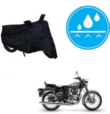 Atulit enterprises Waterproof Two Wheeler Cover for Royal Enfield(Bullet 500, Black)