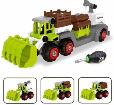 jmv 3 in 1 DIY Toy Vehicles Set for Kids - Farm Truck Set Assembly Toy Farm Truck, Crane Construction Set, Building Vehicle Play Set with Screwdriver ,Toy for Children(Multicolor)