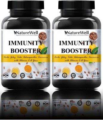 Naturewell Immunity Booster Capsule ,Vitamin C 1000mg for Glowing Skin (120 capsule)Ultra(2 x 60 No)