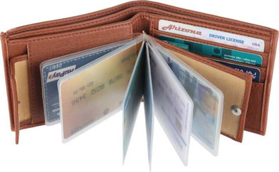 theFitSquare Men Casual Tan Artificial Leather Wallet(3 Card Slots)