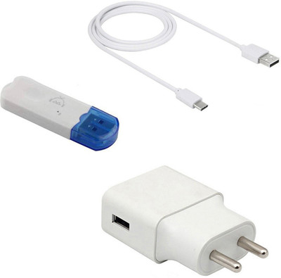 DAKRON Wall Charger Accessory Combo for Micromax In note 1(White)