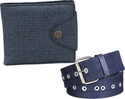 Mundkar Wallet & Belt Combo(Blue)