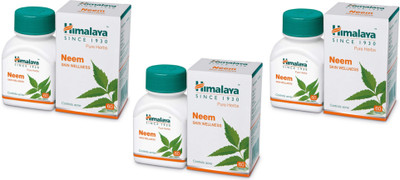 HIMALAYA Neem Tablets Each 60Tab 250mg Pack of 3(Pack of 3, 180 Tablets)