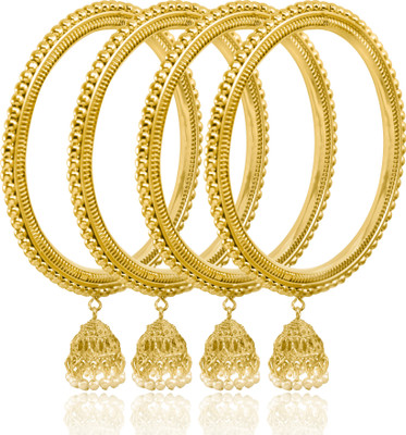 Jewelopia Alloy Gold-plated Bangle Set(Pack of 4)