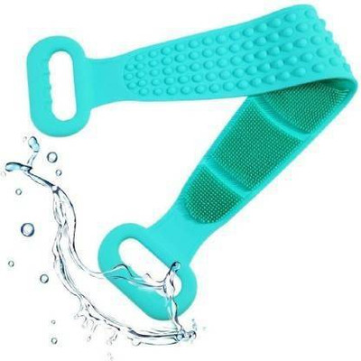 HUKBO Silicone Bath Brush For Shower-Bath & Body Brush,Back Scrubber For Shower Pull-Tab Double-Sided Long Strip Silicone Bath Belt, Exfoliating Texture Shower Brush (BSS09)
