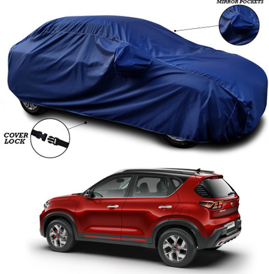 ANTHUB Car Cover For Kia Sonet (With Mirror Pockets)(Blue)