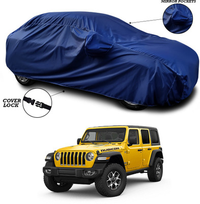 ANTHUB Car Cover For Jeep Wrangler (With Mirror Pockets)(Blue)