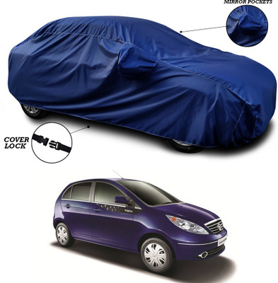 ANTHUB Car Cover For Tata Vista Tech (With Mirror Pockets)(Blue)