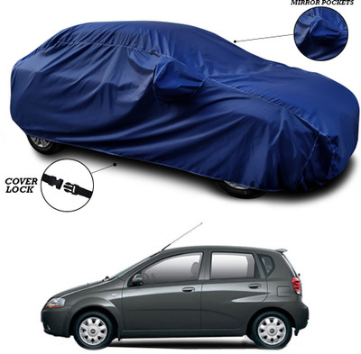 SEBONGO Car Cover For Chevrolet Aveo Uva (With Mirror Pockets)(Blue)