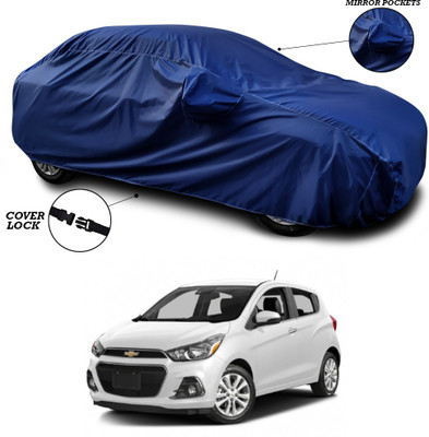 ANTHUB Car Cover For Chevrolet Spark (With Mirror Pockets)(Blue)