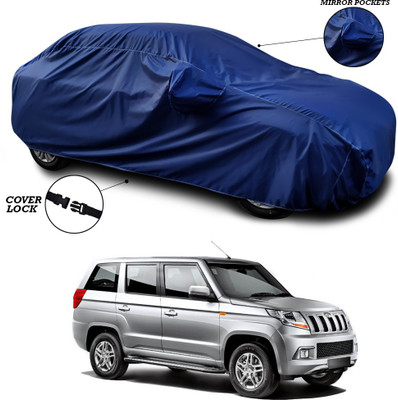 SEBONGO Car Cover For Mahindra TUV300 Plus Facelift (With Mirror Pockets)(Blue)