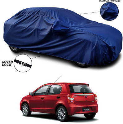 ANTHUB Car Cover For Toyota Etios Liva (With Mirror Pockets)(Blue)