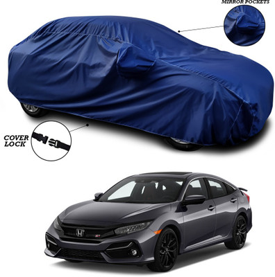 ANTHUB Car Cover For Honda Civic (With Mirror Pockets)(Blue)