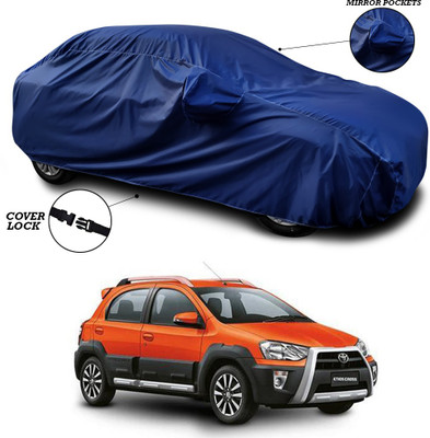 ANTHUB Car Cover For Toyota Etios Cross (With Mirror Pockets)(Blue)