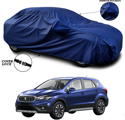 SEBONGO Car Cover For Maruti Suzuki S-Cross (With Mirror Pockets)(Blue)