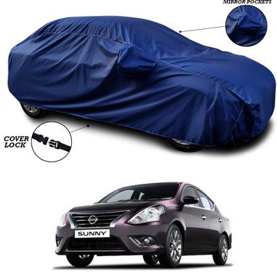 ANTHUB Car Cover For Nissan Sunny (With Mirror Pockets)(Blue)