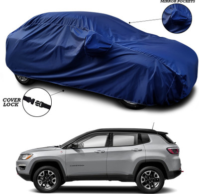 SEBONGO Car Cover For Jeep Compass (With Mirror Pockets)(Blue)