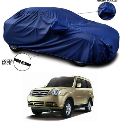 SEBONGO Car Cover For Tata Sumo Grande MK II (With Mirror Pockets)(Blue)