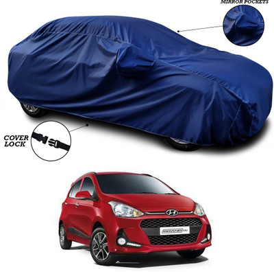 ANTHUB Car Cover For Hyundai Grand i10 (With Mirror Pockets)(Blue)