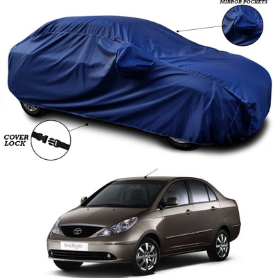 SEBONGO Car Cover For Tata Indigo CS (With Mirror Pockets)(Blue)